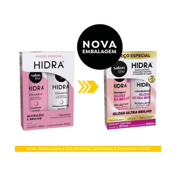 Imagem de Kit Salon Line Shampoo + Condicionador Hidra Gloss Ultra Brilho 300ml