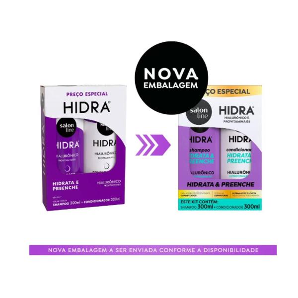 Imagem de Kit Salon Line Shampoo e Condicionador Hidra Hidrata e Preenche 300ml