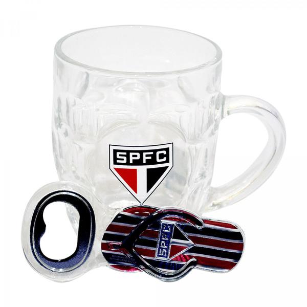 Kit São Paulo Caneca Vidro Abridor de Garrafa Baralho Sacola - Mileno Imagem de Kit São Paulo Caneca Vidro Abridor de Garrafa Baralho Sacola