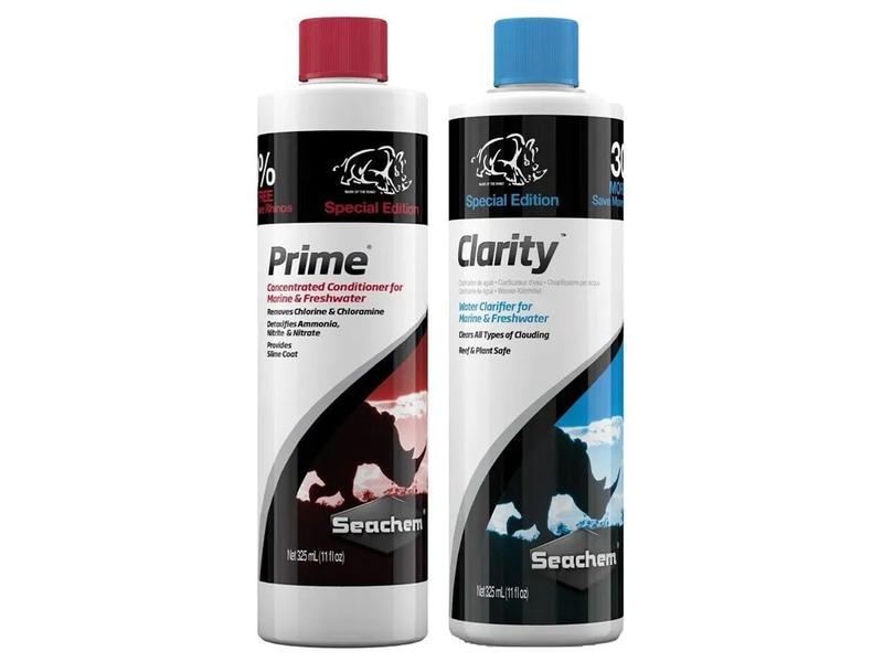 Imagem de Kit Seachem Prime 325ml Seachem Clarity 325ml Combo Aquário