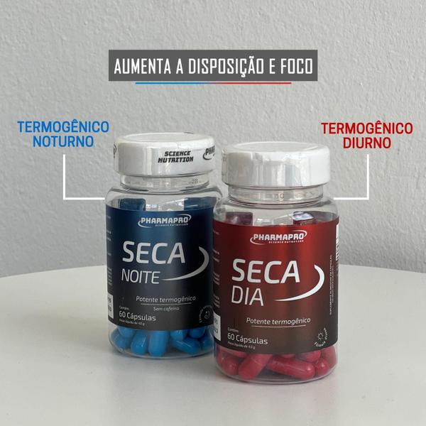 Kit Seca Dia E Seca Noite Com E Sem Cafeína Concentrado 60 cápsulas - Pharma Pro Imagem de Kit Seca Dia E Seca Noite Com E Sem Cafeína Concentrado 60 cápsulas