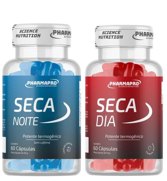 Kit Seca Dia E Seca Noite Com E Sem Cafeína Concentrado 60 cápsulas - Pharma Pro Imagem de Kit Seca Dia E Seca Noite Com E Sem Cafeína Concentrado 60 cápsulas