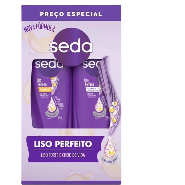 Imagem de Kit Seda Shampoo E Condicionador Liso Perfeito