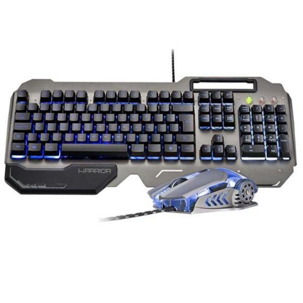 Imagem de Kit Semi Mecânico Teclado e Mouse Gamer Metálico Antighost Ç