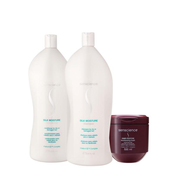 Imagem de Kit Senscience Silk Moisture Inner Salon Total (3 produtos)