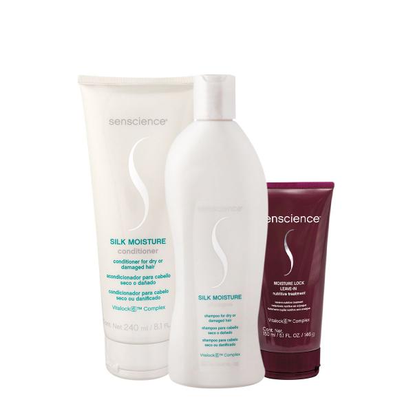 Imagem de Kit Senscience Silk Moisture Lock Duo Leave-in (3 produtos)