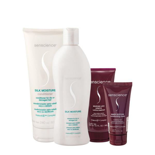 Imagem de Kit Senscience Silk Moisture Lock Inner Home Care 50 Leave-in (4 produtos)