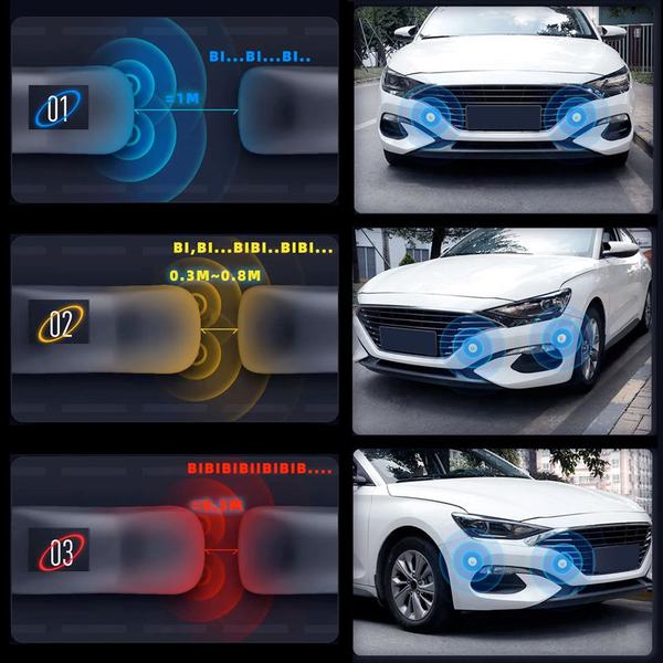 Imagem de Kit Sensores Dianteiros Branco Renault Duster 2012 2013 2014 2015 2016 Estacionamento Frontal Frente Aviso Sonoro