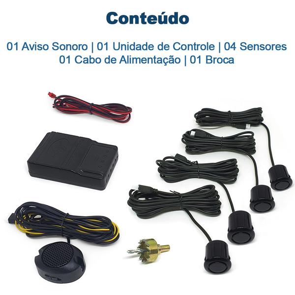 Imagem de Kit Sensores Dianteiros Preto Hyundai Tucson 2010 2011 2012 2013 Estacionamento Frontal