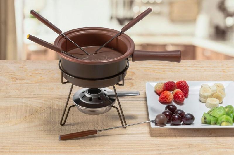 Imagem de Kit Serviço Fondue Antiaderente Chocolate 7 peças Forma Inox