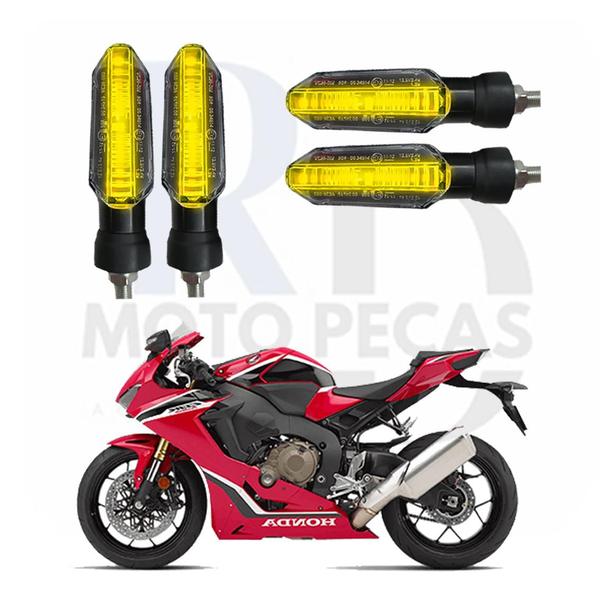 Imagem de Kit Seta para Moto HONDA CB 1000R Pisca Led Universal P53 12V Esportivo 2013 2014 2015 2016 2017 2018 2019 2020 2021