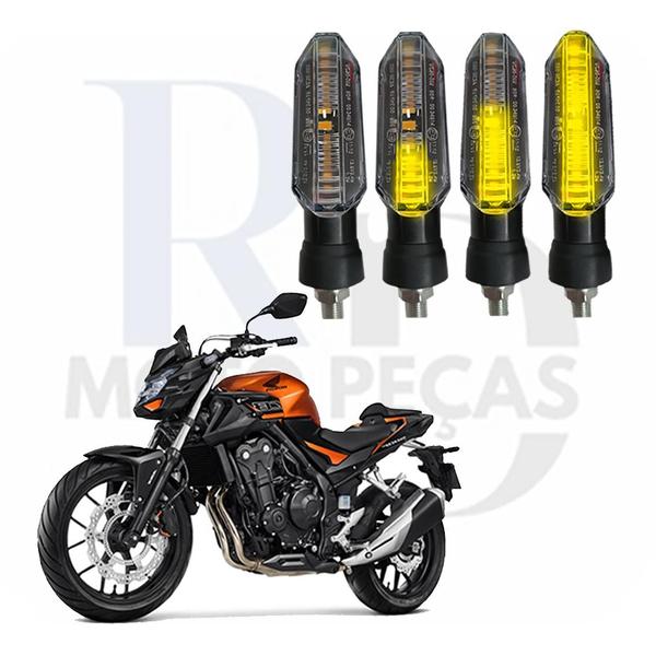 Imagem de Kit Seta para Moto Honda CB 500F Pisca Led Universal 12V P53S Sequencial 2013 2014 2015 2016 2017 2018 2019 2020 2021