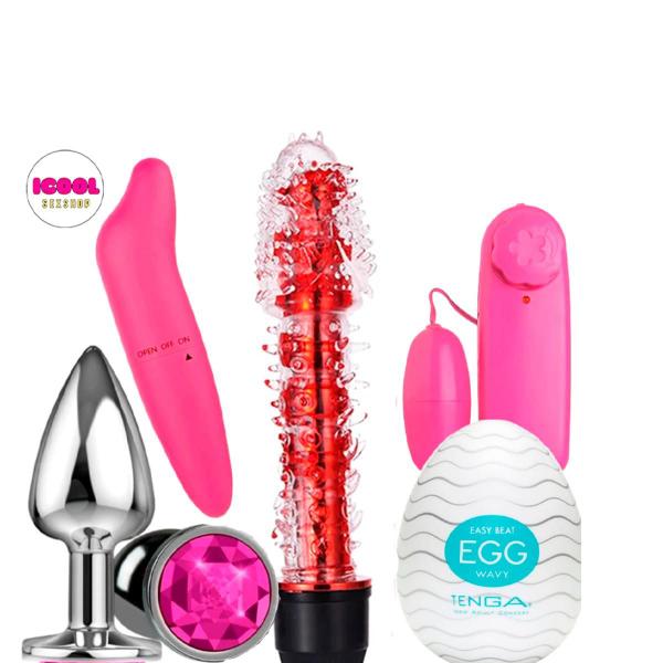 Imagem de Kit Sex Shop Vibrador Golfinho + Bullet +Vibrador Feminino Plug Anal Egg Masturbador