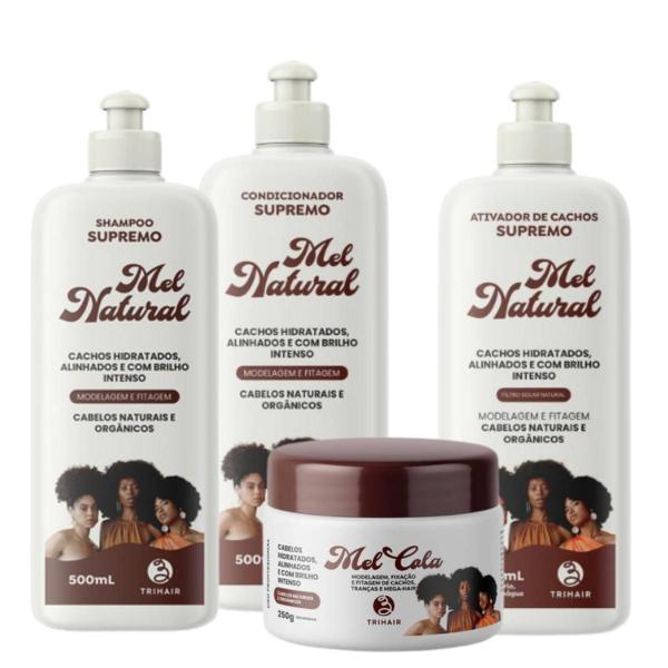 Imagem de Kit Sh + Cond + Ativador Mel Natural + Mel cola 250g Trihair