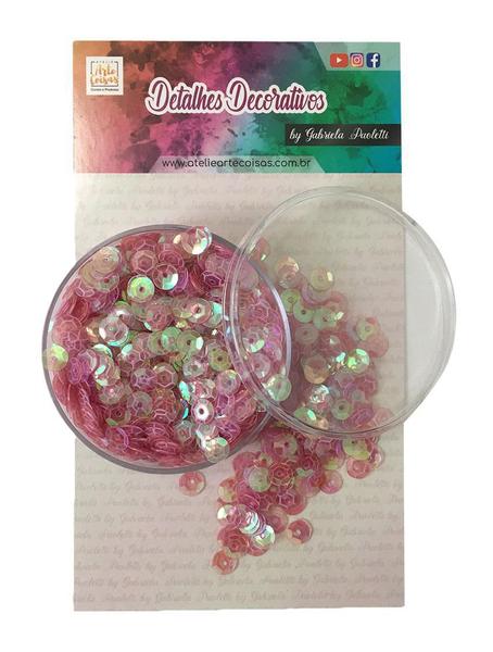 Imagem de Kit Shaker Box Lantejoula Rosa Escuro Crystal Paoletti 10 G