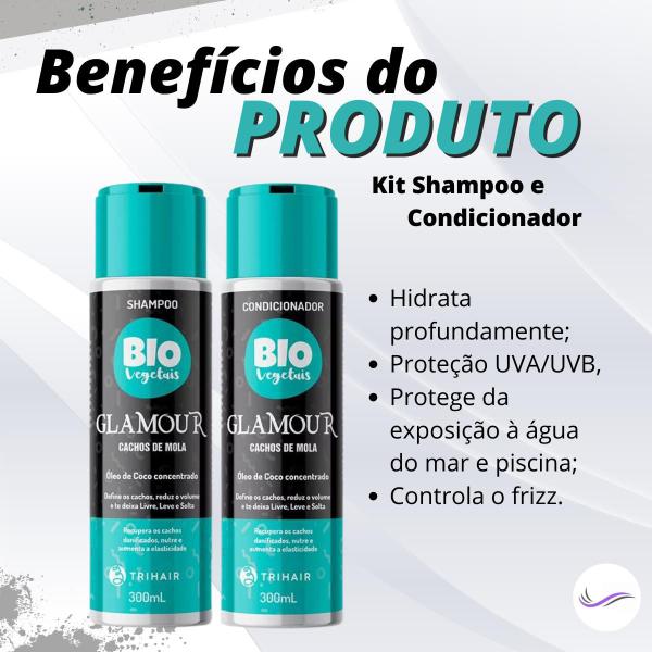 Imagem de Kit Shampoo + Cond Cachos De Mola Glamour Biovegetais 600ml