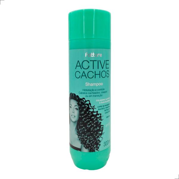 Imagem de Kit Shampoo + Condicionador Active Cachos Divine Fattore Cabelos Cacheados Crespos Hidratação 300ml