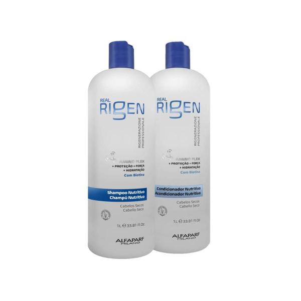 Imagem de Kit Shampoo + Condicionador  Alfaparf Real Rigen Nutritive 1L