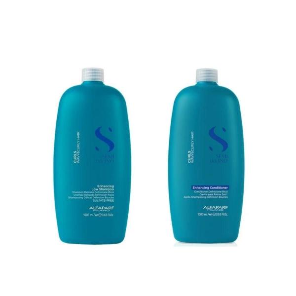 Imagem de Kit Shampoo Condicionador Alfaparf Semi Di Lino Curls 1Litro