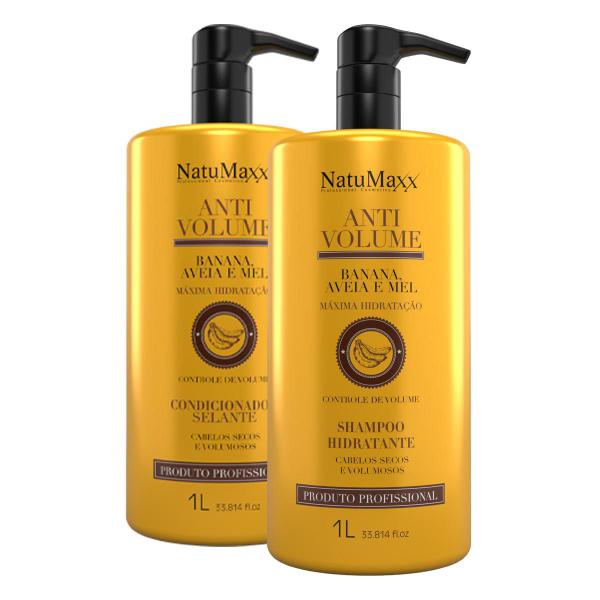 Imagem de Kit Shampoo + Condicionador AntiVolume Banana NatuMaxx 1L