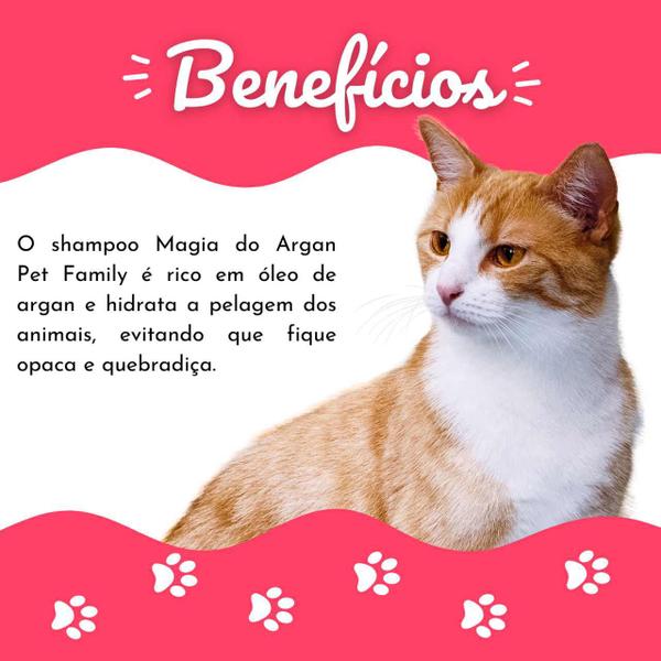 Imagem de Kit Shampoo Condicionador Cachorro Magia Do Argan Pet Family