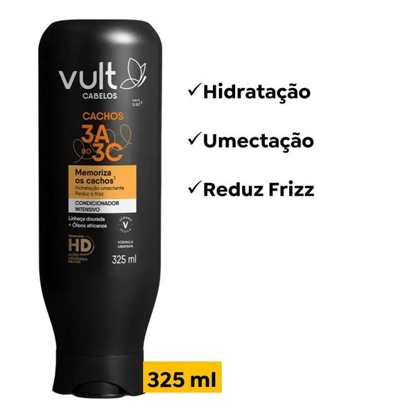 Imagem de Kit Shampoo Condicionador Creme Definição Suave Cabelos Cacheados 3A 3B 3C Hidratação Cachos Vult