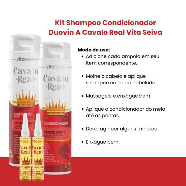 Imagem de Kit Shampoo Condicionador Duovin A Cavalo Real Vita Seiva