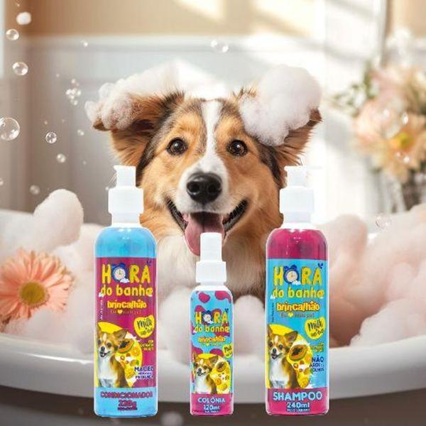 Imagem de Kit shampoo condicionador e colonia hora do banho cães gatos - UNIVERSO PET