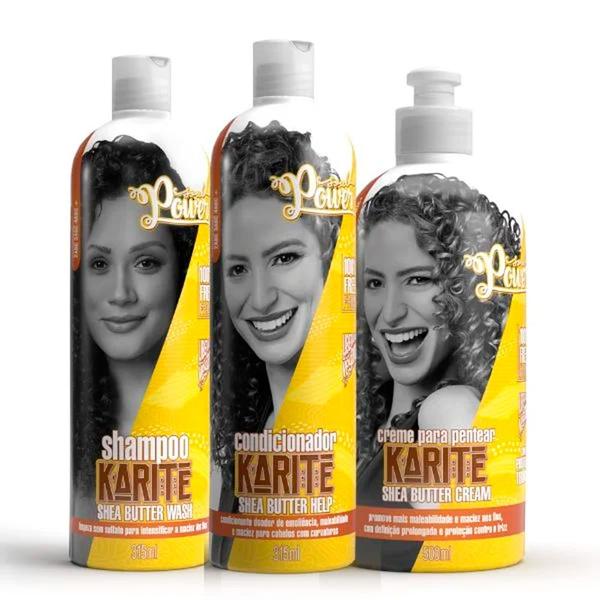 Imagem de Kit Shampoo, Condicionador e Creme De Pentear  Soul Power Karité Shea Butter