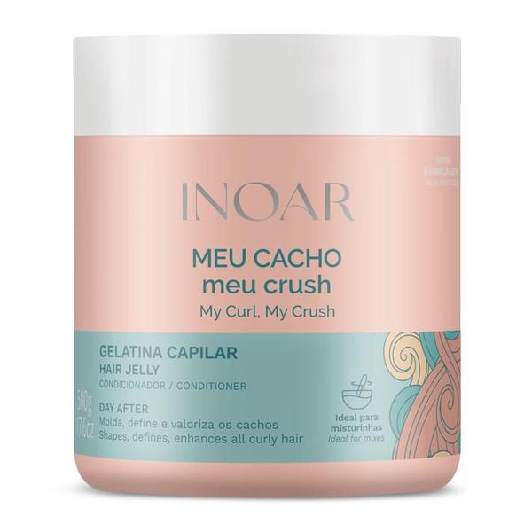 Imagem de Kit Shampoo, Condicionador e Gelatina 500g Meu Cacho Meu Crush - Inoar