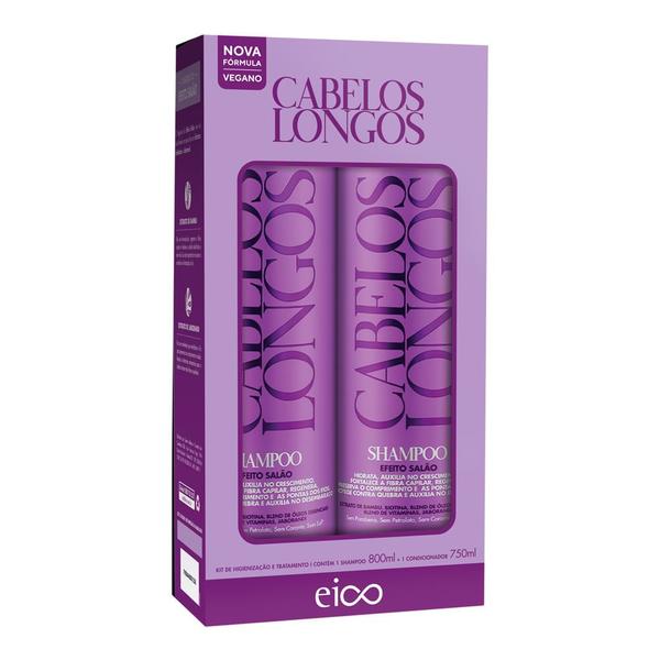 Imagem de Kit Shampoo + Condicionador Eico Cabelos Longos 800ml + 750ml