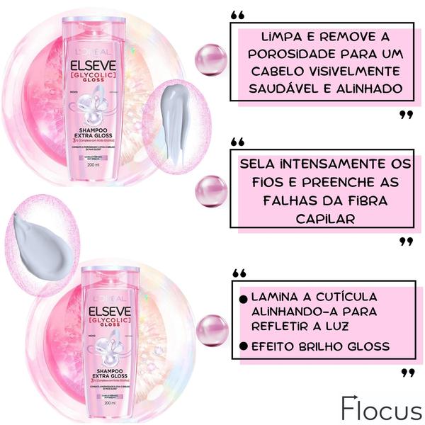 Imagem de Kit Shampoo Condicionador Elseve Glycolic Gloss Serum Linha