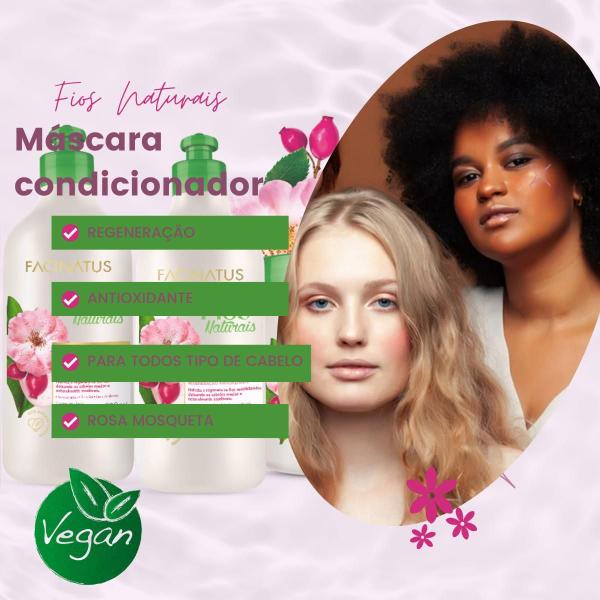 Imagem de Kit Shampoo Condicionador Finalizador Mascara Rosa Mosqueta