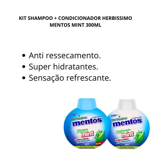 Imagem de Kit Shampoo + Condicionador Herbissimo Mentos Mint 300Ml