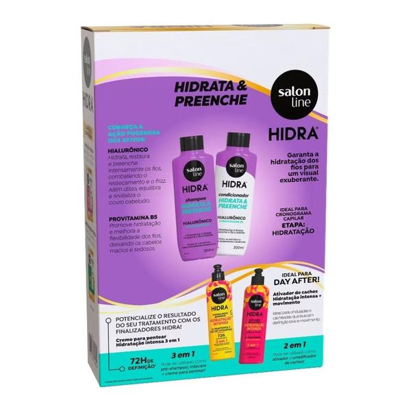 Imagem de Kit Shampoo+Condicionador Hidra Hialurônico Hidrata e Preenche 300ml Salon Line