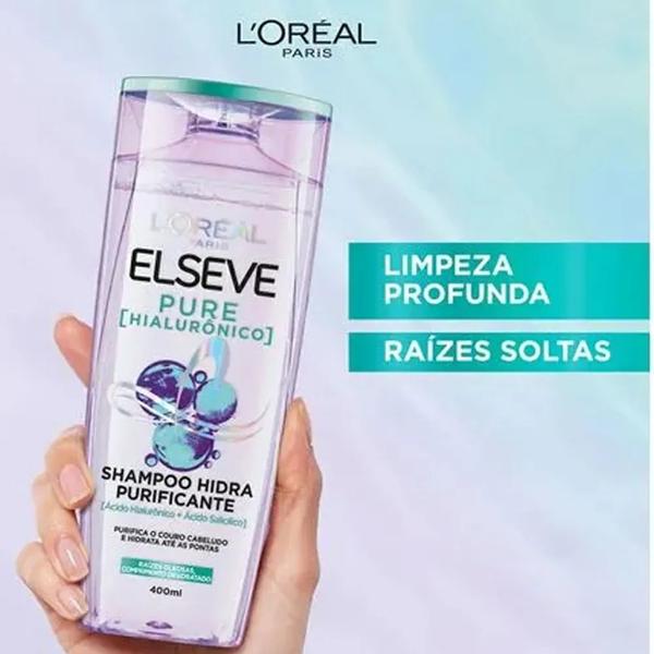 Imagem de Kit Shampoo + Condicionador L'Oréal Paris Elseve Pure Hialurônico 375 Ml + 170 Ml