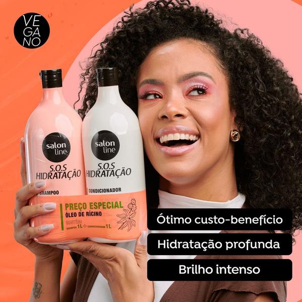 Imagem de Kit Shampoo + Condicionador Salon Line S.O.S Hidratação Turbinada 1L