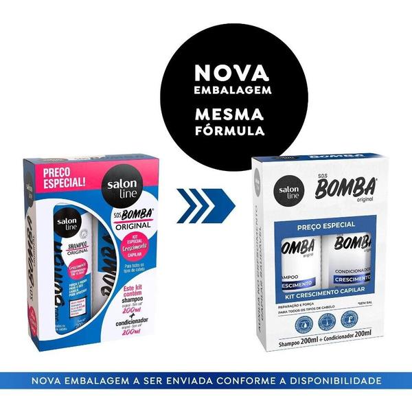 Imagem de Kit Shampoo + Condicionador SOS Bomba Original Salon Line 200ml