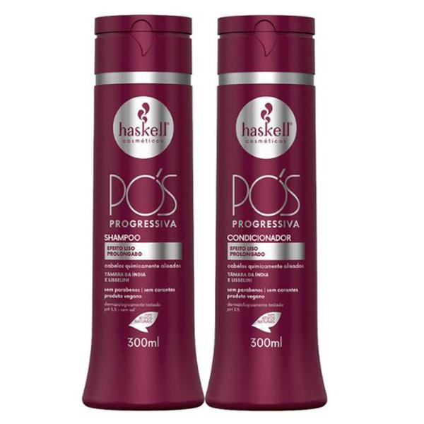 Imagem de Kit Shampoo e Condicionador Alinhador Pós Progressiva Haskell 300ml