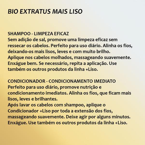 Imagem de Kit Shampoo e Condicionador Bio Extratus Mais Liso 350ml