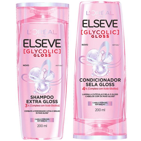 Imagem de Kit Shampoo E Condicionador Glycolic Gloss Elseve 200ml