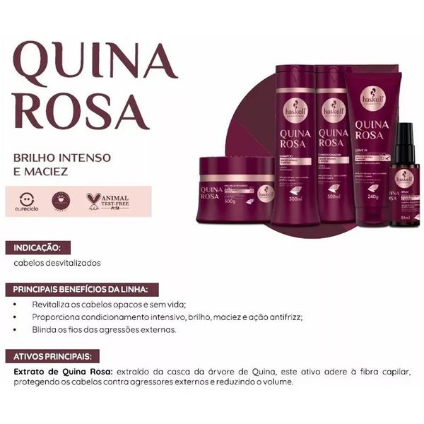 Imagem de Kit Shampoo e Condicionador Haskell Quina Rosa 1L