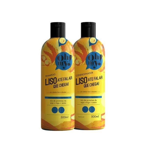 Imagem de Kit Shampoo e Condicionador Liso até falar  que chega! Oh My! - 500ml