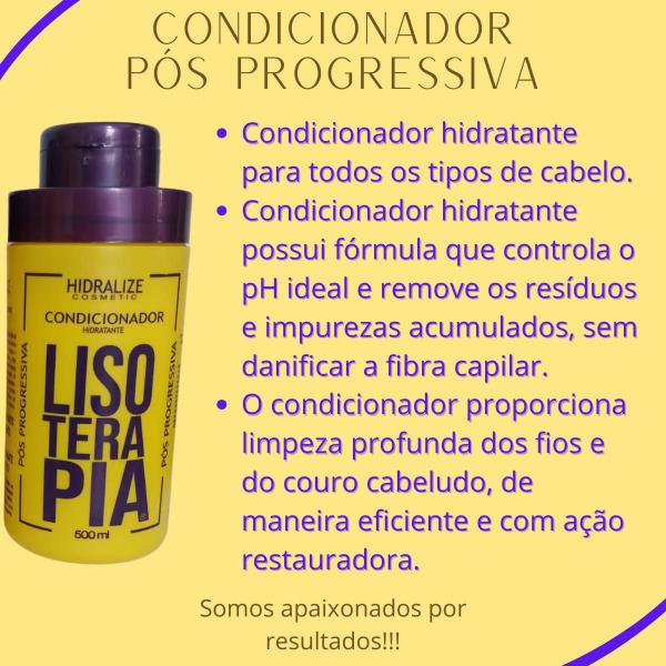 Imagem de Kit Shampoo e Condicionador Lisoterapia Hidratante Pós Quimica Hidralize