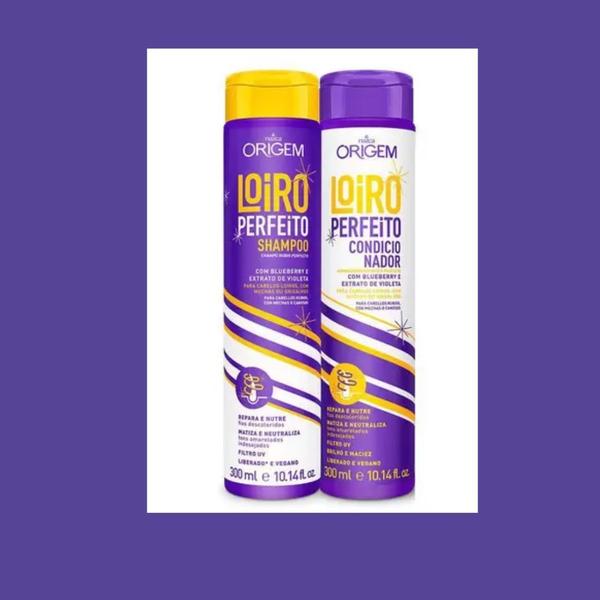 Imagem de Kit Shampoo e Condicionador Loiro Perfeito 300ml - Origem