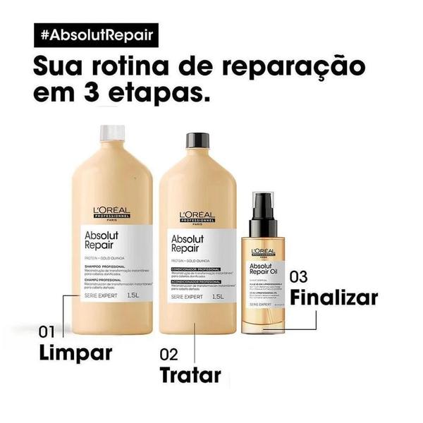 Imagem de Kit Shampoo E Condicionador Loreal Absolut Repair 1,5L