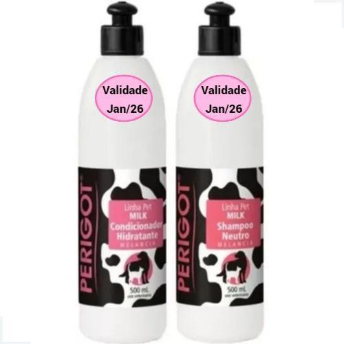 Imagem de Kit Shampoo e Condicionador Melancia 500ml Perigot para Banho Tosa Cães e Gatos