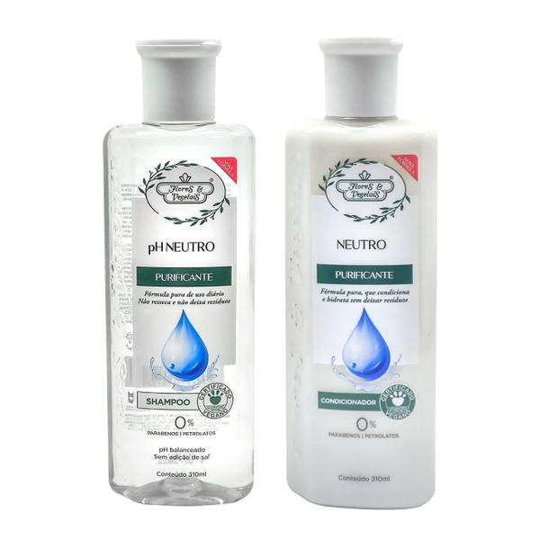 Imagem de Kit Shampoo e Condicionador Neutro Flores & Vegetais - 310ml