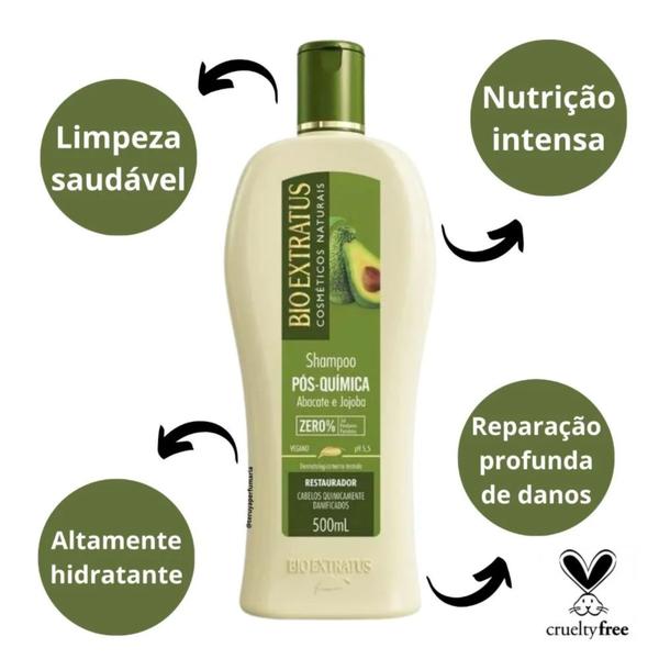 Imagem de Kit Shampoo E Condicionador Pós Química 500ML - Bio Extratus