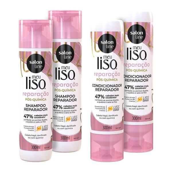 Imagem de Kit Shampoo e Condicionador Salon line Meu Liso Muito + Longo